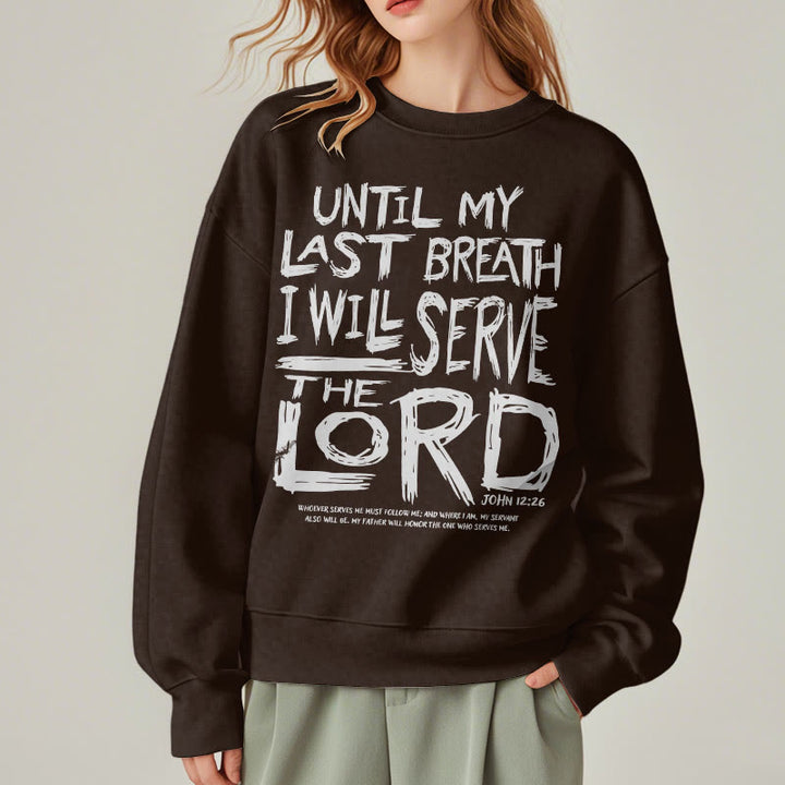 Christianartworkshop Quotation Style I Will Serve The Lord Fleece Lined Polyester Sweatshirt - image 18