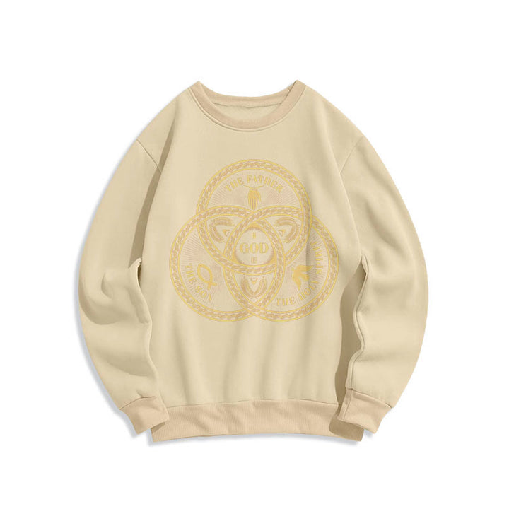 Christianartworkshop Classic Style Sacred Trinity Unity Fleece Lined Polyester Sweatshirt