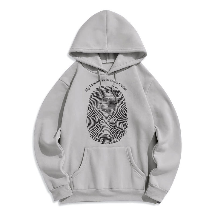 Christianartworkshop Classic Style My Identity Is In Jesus Christ Cross Fleece Lined Polyester Hoodie