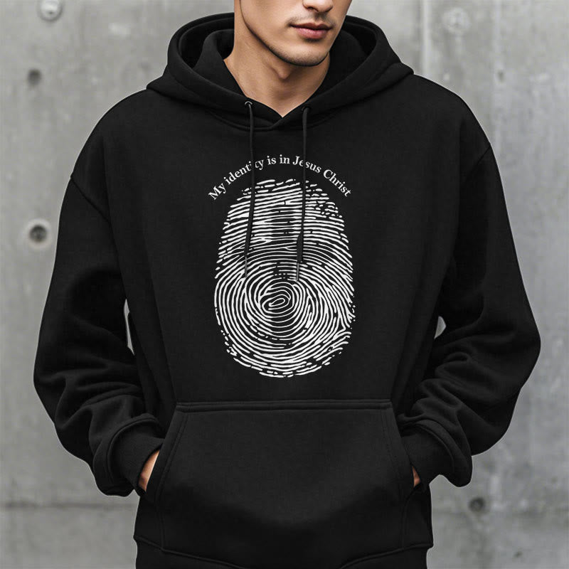 Christianartworkshop Classic Style My Identity Is In Jesus Christ Cross Fleece Lined Polyester Hoodie - image 7