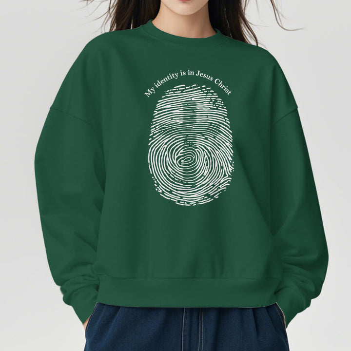 Christianartworkshop Classic Style My Identity Is In Jesus Christ Cross Fleece Lined Polyester Sweatshirt - image 23