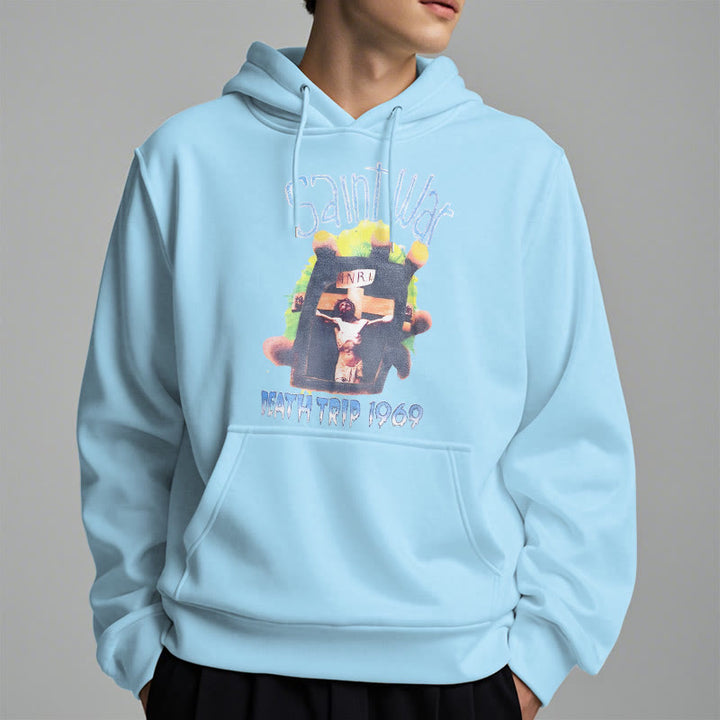 Christianartworkshop Modern Colored Style Saint War Fleece Lined Polyester Hoodie