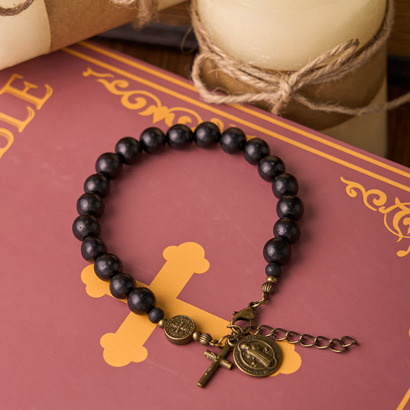 FREE Today: Ebony Beads St. Benedict the Blessed Protection Bracelet