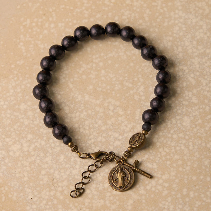 Discount Today: Ebony Beads St. Benedict the Blessed Protection Bracelet