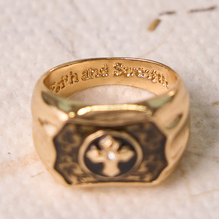 FREE Today: Faith and Strength Jesus Cross Religious Ring