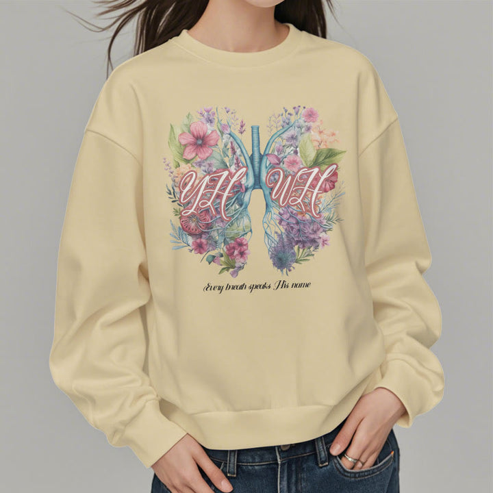 Christianartworkshop Colored Style Every Breath Speaks His Name Fleece Lined Polyester Sweatshirt - image 12