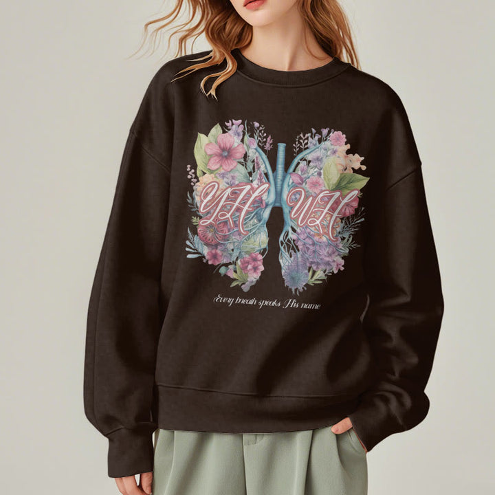 Christianartworkshop Colored Style Every Breath Speaks His Name Fleece Lined Polyester Sweatshirt - image 18