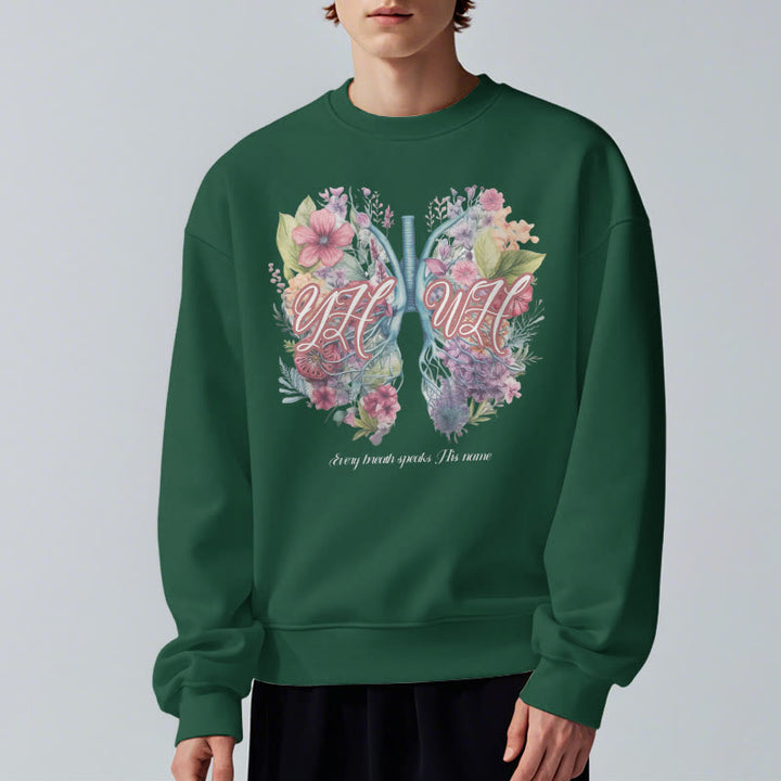 Christianartworkshop Colored Style Every Breath Speaks His Name Fleece Lined Polyester Sweatshirt - image 22