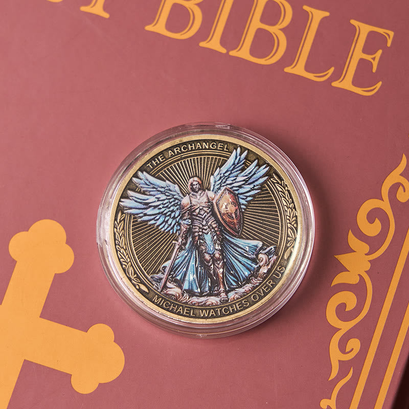 FREE Today: Classic Style the Archangel Michael Watch Over Us Protection Strengthen Connection Coin