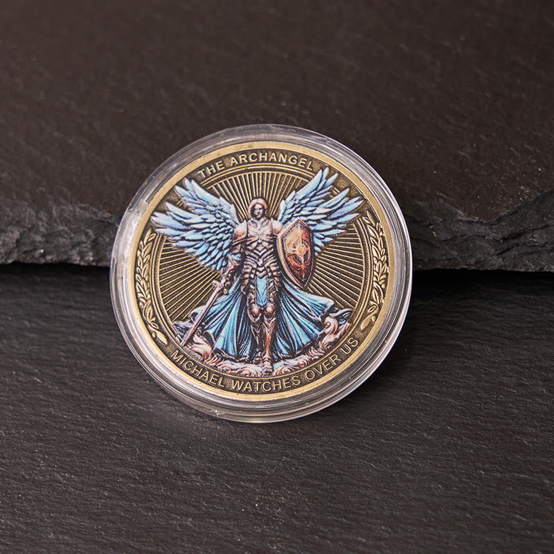 FREE Today: Classic Style the Archangel Michael Watch Over Us Protection Strengthen Connection Coin