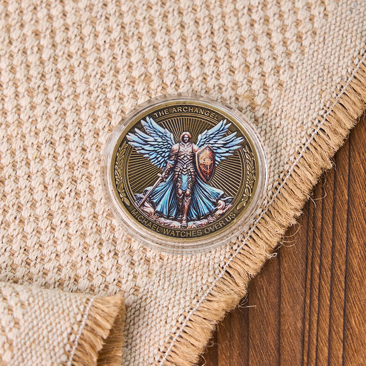 FREE Today: Classic Style the Archangel Michael Watch Over Us Protection Strengthen Connection Coin