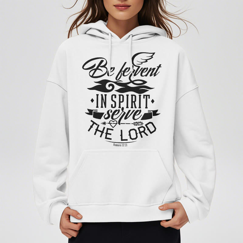 Christianartworkshop Modern Style Be Fervent In Spirit Fleece Lined Polyester Hoodie - image 2