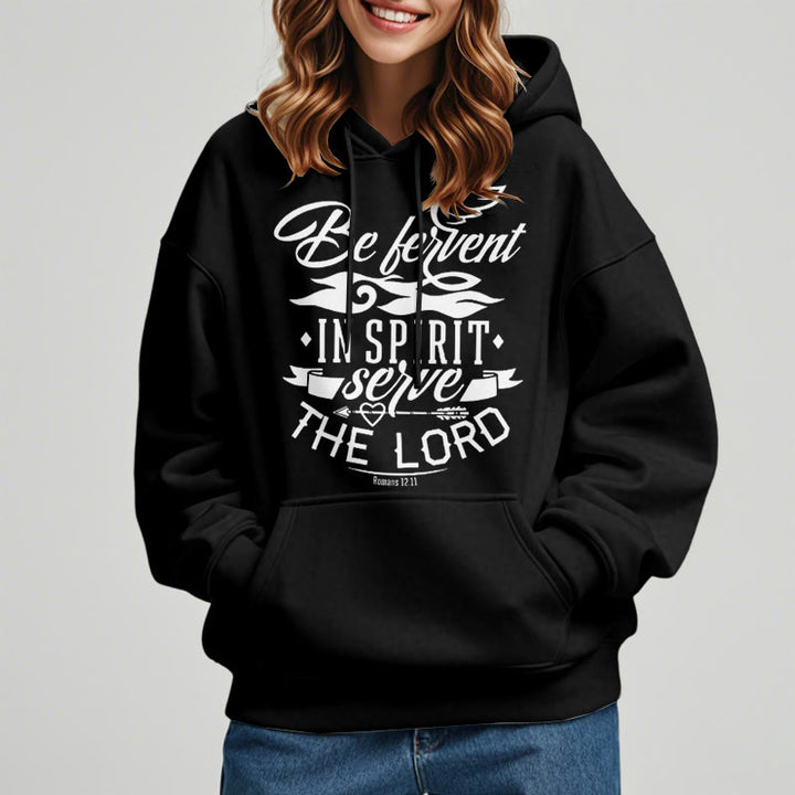 Christianartworkshop Modern Style Be Fervent In Spirit Fleece Lined Polyester Hoodie - image 7