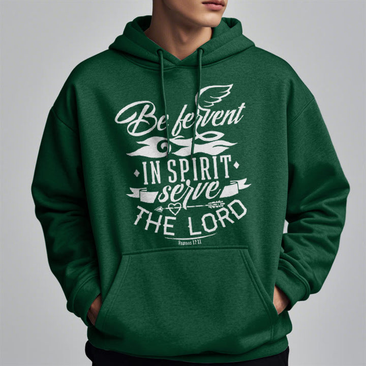 Christianartworkshop Modern Style Be Fervent In Spirit Fleece Lined Polyester Hoodie