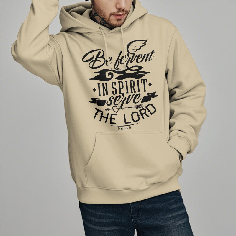 Christianartworkshop Modern Style Be Fervent In Spirit Fleece Lined Polyester Hoodie