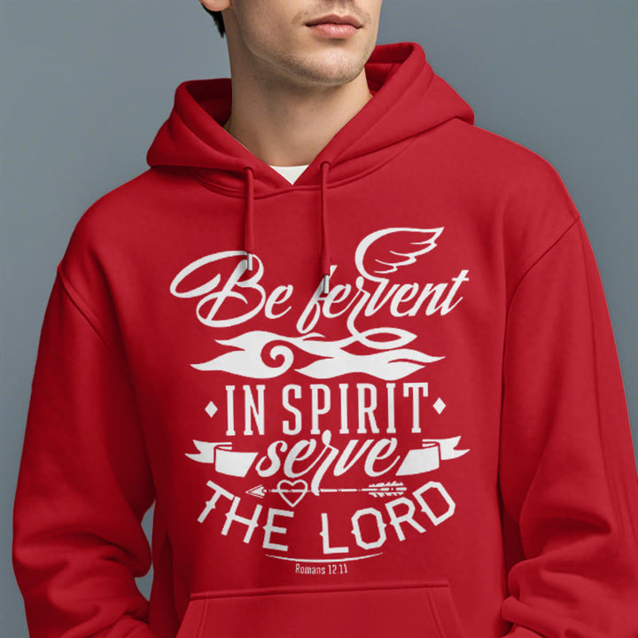 Christianartworkshop Modern Style Be Fervent In Spirit Fleece Lined Polyester Hoodie