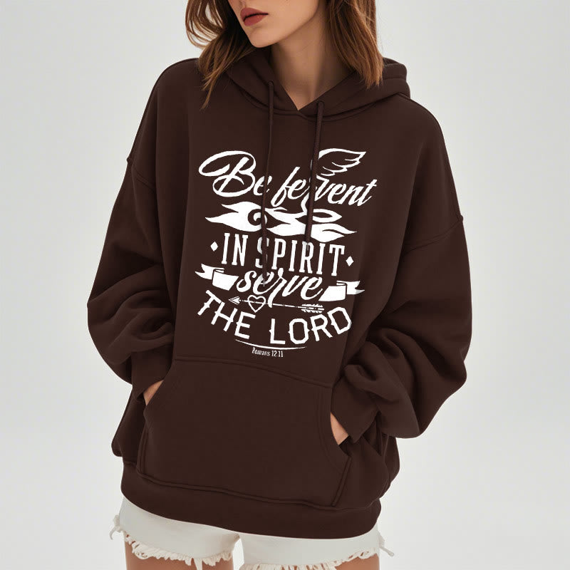 Christianartworkshop Modern Style Be Fervent In Spirit Fleece Lined Polyester Hoodie