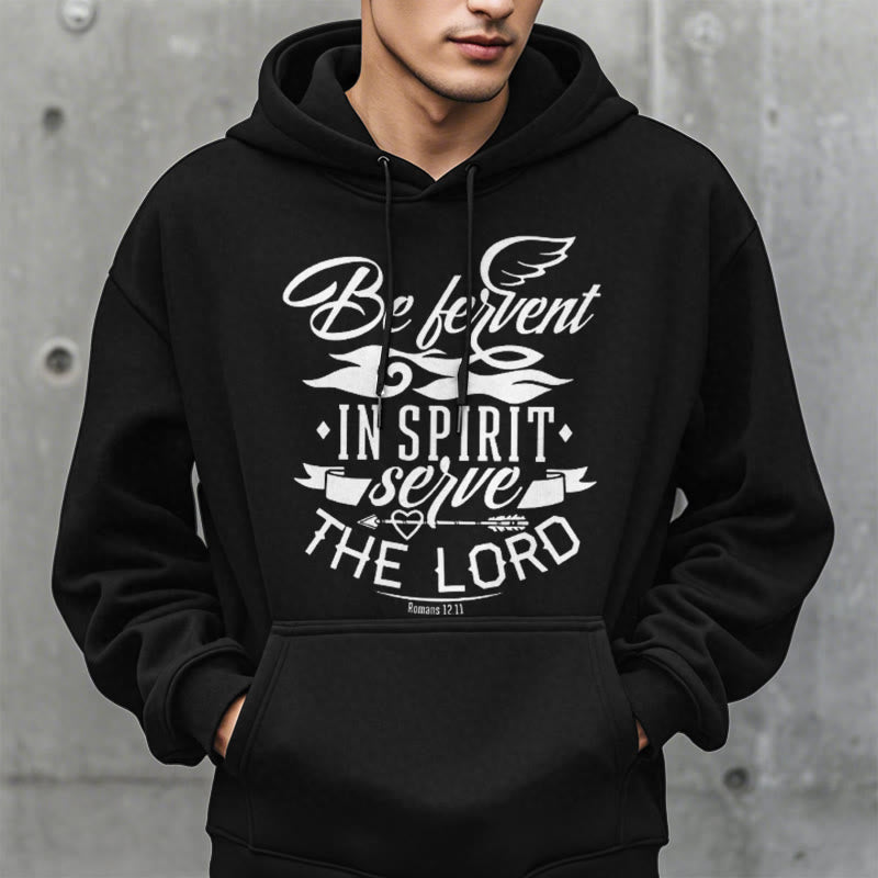 Christianartworkshop Modern Style Be Fervent In Spirit Fleece Lined Polyester Hoodie