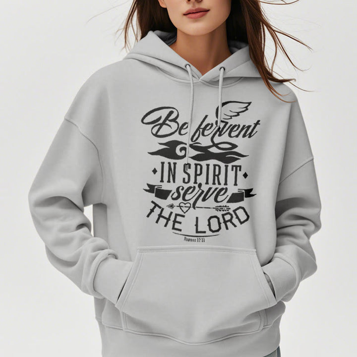 Christianartworkshop Modern Style Be Fervent In Spirit Fleece Lined Polyester Hoodie