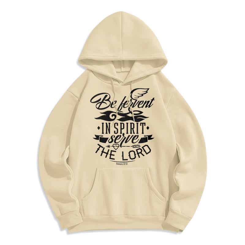 Christianartworkshop Modern Style Be Fervent In Spirit Fleece Lined Polyester Hoodie