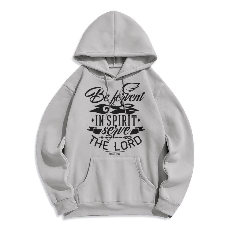 Christianartworkshop Modern Style Be Fervent In Spirit Fleece Lined Polyester Hoodie - Grey - 2XL - image 30
