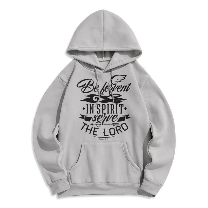 Christianartworkshop Modern Style Be Fervent In Spirit Fleece Lined Polyester Hoodie - Grey - 2XL - image 30