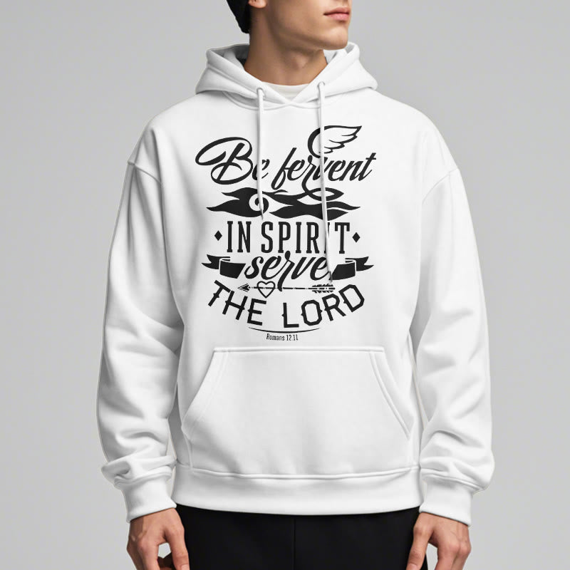 Christianartworkshop Modern Style Be Fervent In Spirit Fleece Lined Polyester Hoodie