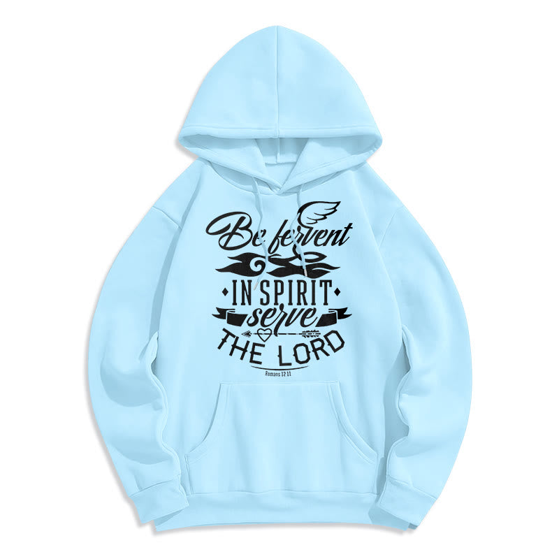 Christianartworkshop Modern Style Be Fervent In Spirit Fleece Lined Polyester Hoodie - Blue - 2XL - image 25