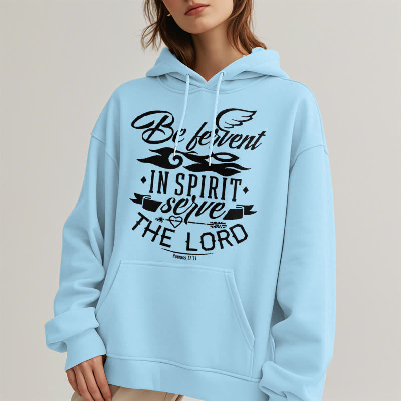 Christianartworkshop Modern Style Be Fervent In Spirit Fleece Lined Polyester Hoodie