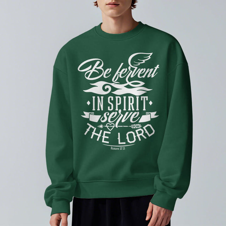 Christianartworkshop Modern Style Be Fervent In Spirit Fleece Lined Polyester Sweatshirt