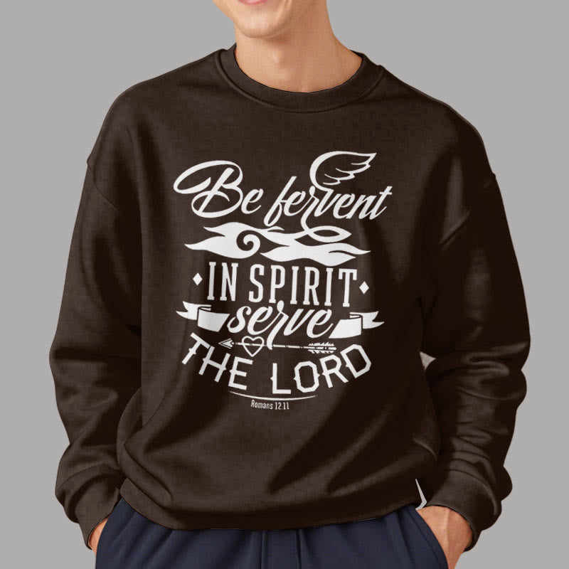 Christianartworkshop Modern Style Be Fervent In Spirit Fleece Lined Polyester Sweatshirt