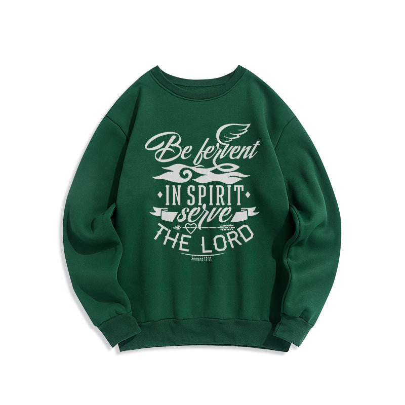 Christianartworkshop Modern Style Be Fervent In Spirit Fleece Lined Polyester Sweatshirt - Green - 2XL - image 20