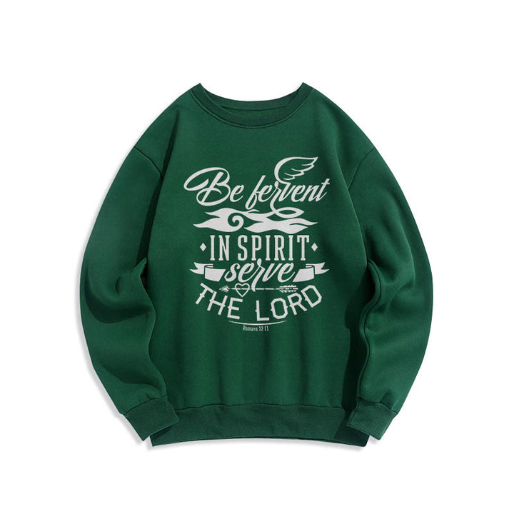 Christianartworkshop Modern Style Be Fervent In Spirit Fleece Lined Polyester Sweatshirt - Green - 2XL - image 20