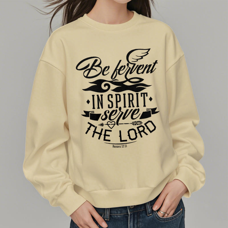 Christianartworkshop Modern Style Be Fervent In Spirit Fleece Lined Polyester Sweatshirt - image 12