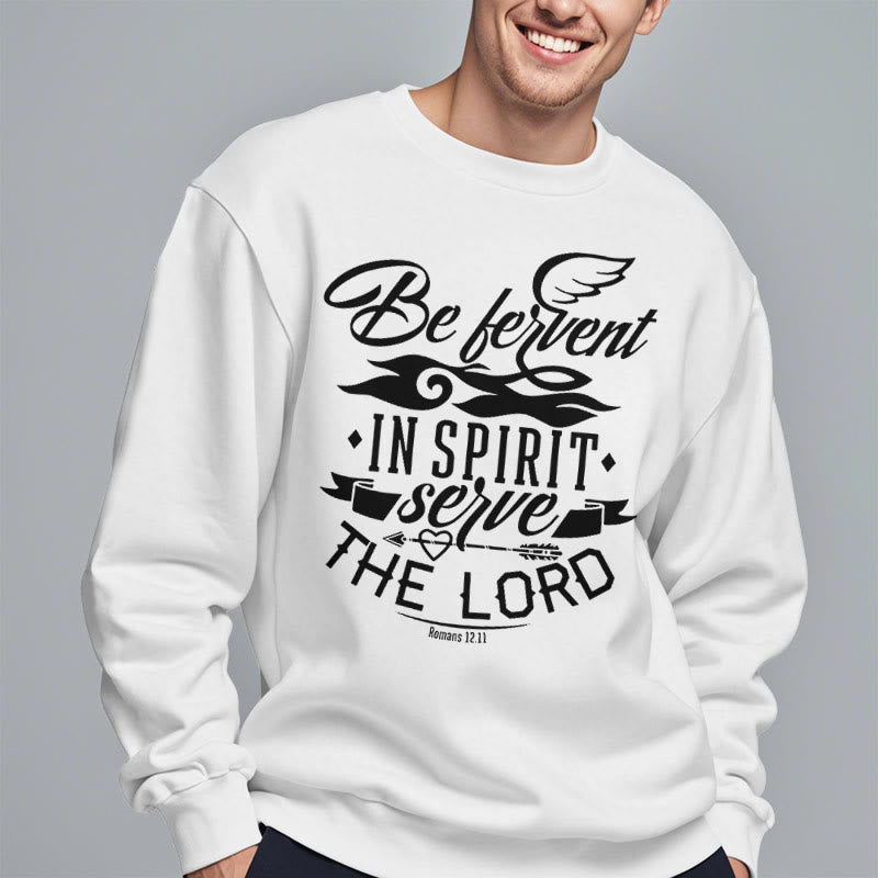 Christianartworkshop Modern Style Be Fervent In Spirit Fleece Lined Polyester Sweatshirt