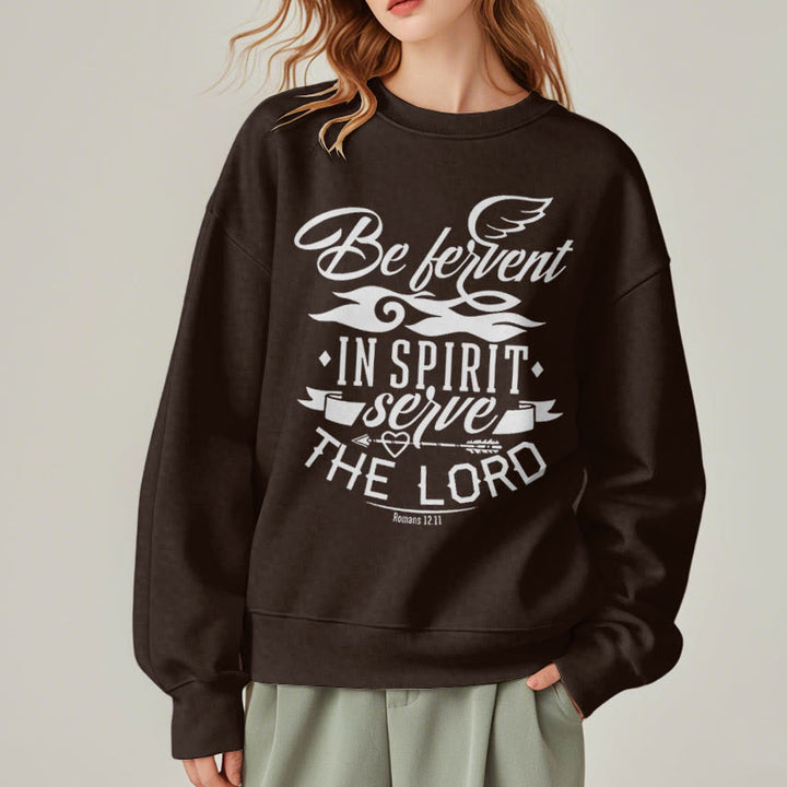 Christianartworkshop Modern Style Be Fervent In Spirit Fleece Lined Polyester Sweatshirt