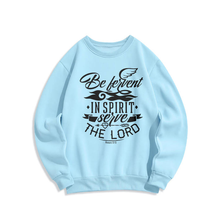 Christianartworkshop Modern Style Be Fervent In Spirit Fleece Lined Polyester Sweatshirt - Blue - 2XL - image 25
