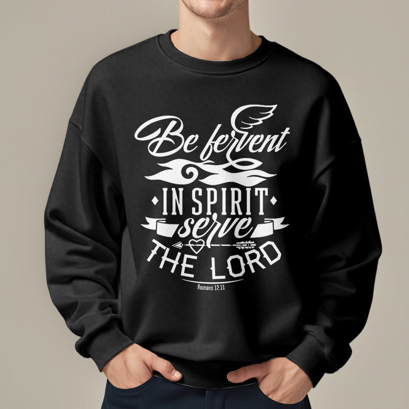 Christianartworkshop Modern Style Be Fervent In Spirit Fleece Lined Polyester Sweatshirt