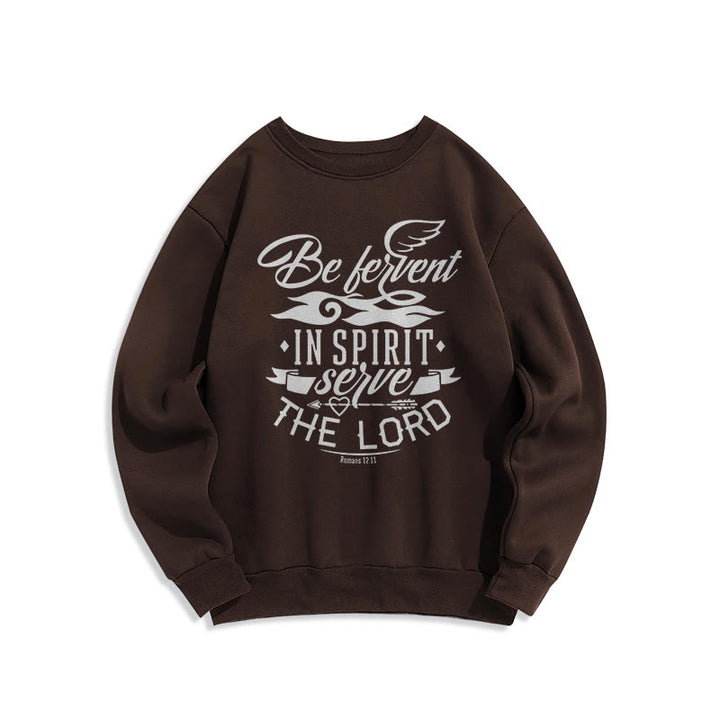 Christianartworkshop Modern Style Be Fervent In Spirit Fleece Lined Polyester Sweatshirt