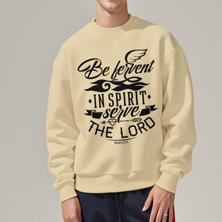 Christianartworkshop Modern Style Be Fervent In Spirit Fleece Lined Polyester Sweatshirt