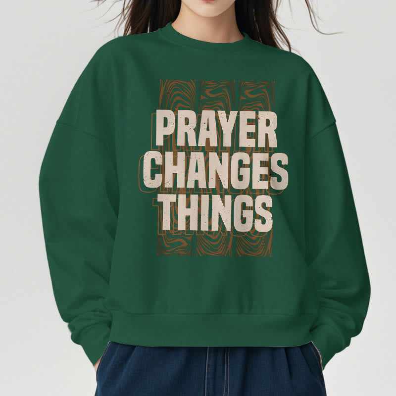 Christianartworkshop Modern Style Prayer Changes Things Fleece Lined Polyester Sweatshirt - image 22