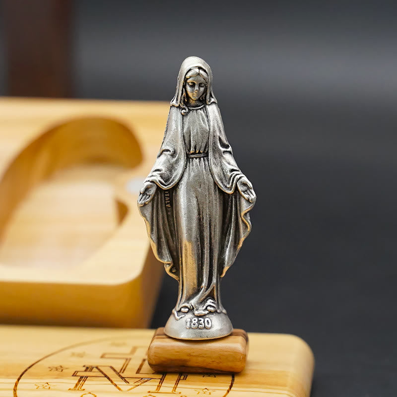 Christianartworkshop Classic Style Devotional Virgin Mary Olive Wood Rosary Set