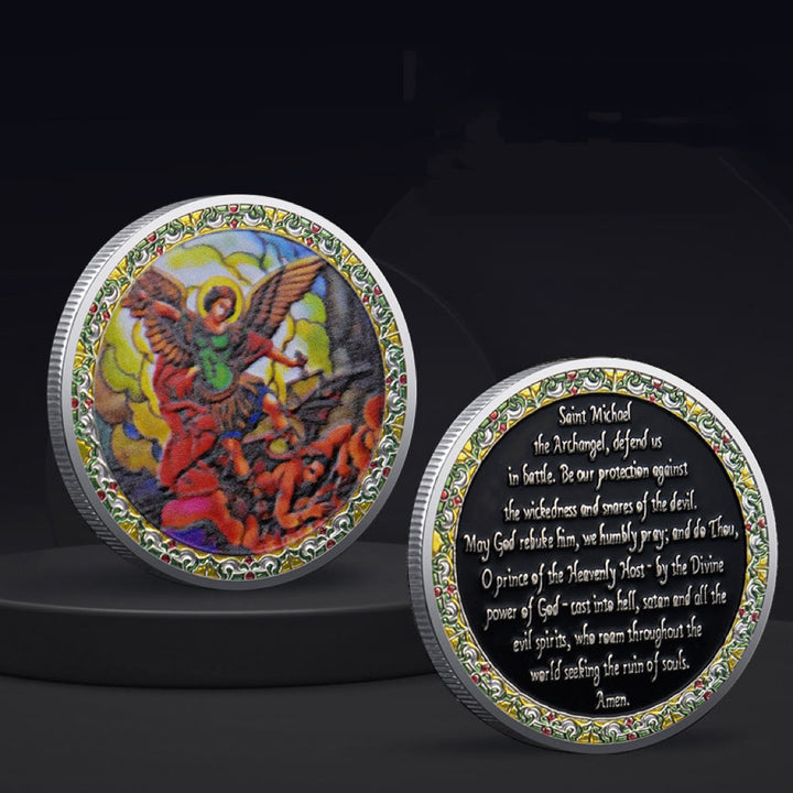 Christianartworkshop Classic Style Saint Michael the Archangel Protection Strengthen Connection Coin