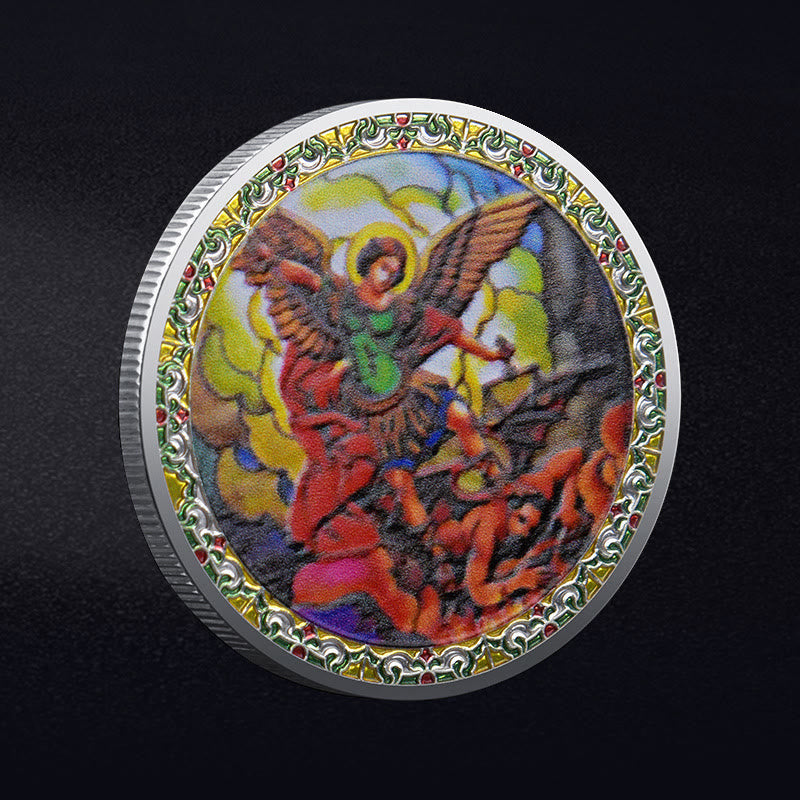 Christianartworkshop Classic Style Saint Michael the Archangel Protection Strengthen Connection Coin