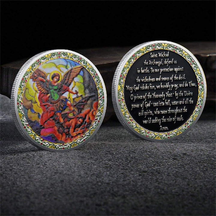 Christianartworkshop Classic Style Saint Michael the Archangel Protection Strengthen Connection Coin