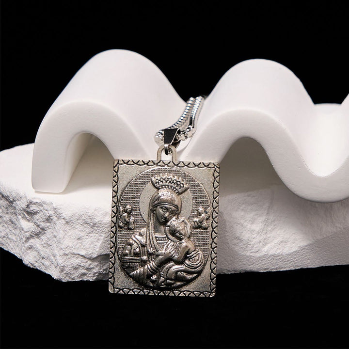 FREE Today: Classic Style Jesus & Mary Madonna and Child Saint Medal Pendant Necklace