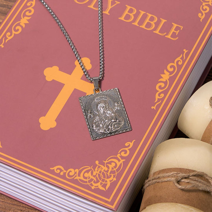 FREE Today: Classic Style Jesus & Mary Madonna and Child Saint Medal Pendant Necklace