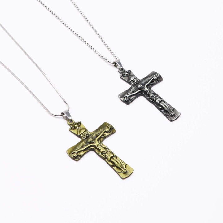 Free Today: Classic Style Trinity Cross Father & Son & Holy Spirit Pendant Necklace