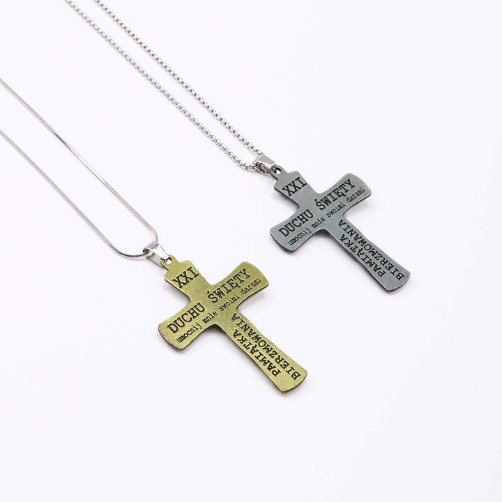 Christianartworkshop Classic Style Trinity Cross Father & Son & Holy Spirit Pendant Necklace