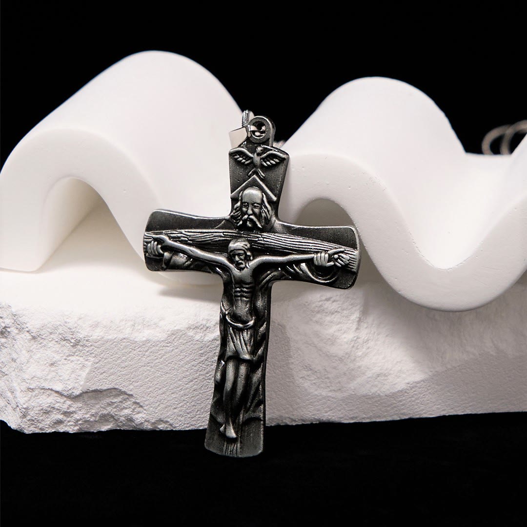 Free Today: Classic Style Trinity Cross Father & Son & Holy Spirit Pendant Necklace